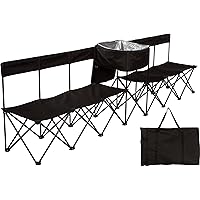 Trademark Innovations Sideline Bench, 6 Seater, Black