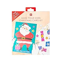 Talking Tables Christmas Card Making Craft Kit for Kids - Pack of 12 | Includes Envelopes, Stickers & Decorations, Children Art Supplies, Fun Activities, Creative Xmas Gift,Red