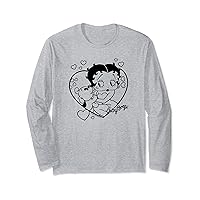 Betty Boop Valentine's Day Vintage Pudgy Love Portrait Long Sleeve T-Shirt