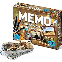 Classic Paintings of Russian Artists Memo Card Game - Memory Matching Flash Cards Board Game with Theme Classic Art of Russia 25 Pairs - Memorize and Match Puzzles