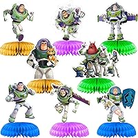 8pcs Buzz Lightyear Party Honeycomb Centerpiece Table Decorations Toy Inspired Story Theme Birthday Party Supplies