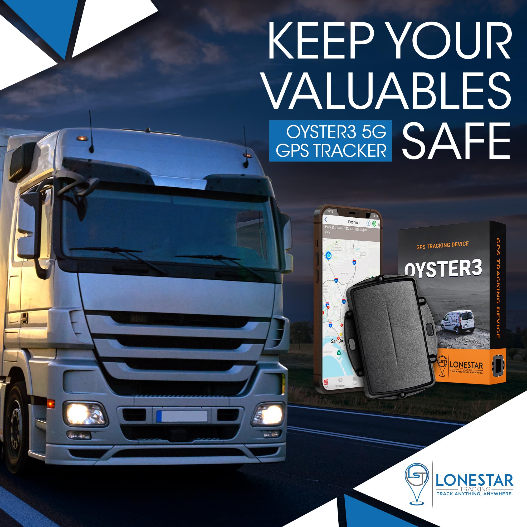 LoneStar Tracking Oyster3 5G/4G GPS Tracker for Assets with Two Magnets Bundle - Car GPS Tracker, GPS Tracker for Vehicles, Fleet Management, Waterproof GPS for Asset Tracking (Subscription Required)