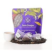 The Tea Spot Bolder Breakfast Tea with Dark Chocolate Flavoring | Blend of Black Tea, Pu’erh Tea, Calendula Flowers, Sunflower Petals, and Chocolate Flavoring | 15 Tea Bags