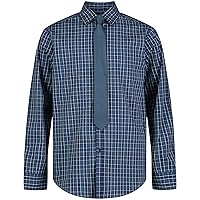 Van Heusen Boys' Big Long Sleeve Collared Button-Down Dress Shirt and Tie Set