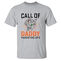 Call of Daddy Parenting ops Skull Humor for Gamer Dad in Fathers Day Men Women White Gray Multicolor T Shirt