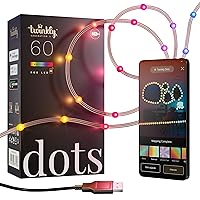 Dots String Lights App-Controlled Flexible LED Color Changing String Lights, 60 RGB (16 Mil. Colors). 60 LED / 10 Ft Clear Wire. USB-Powered Indoor Smart Home Lighting Decoration