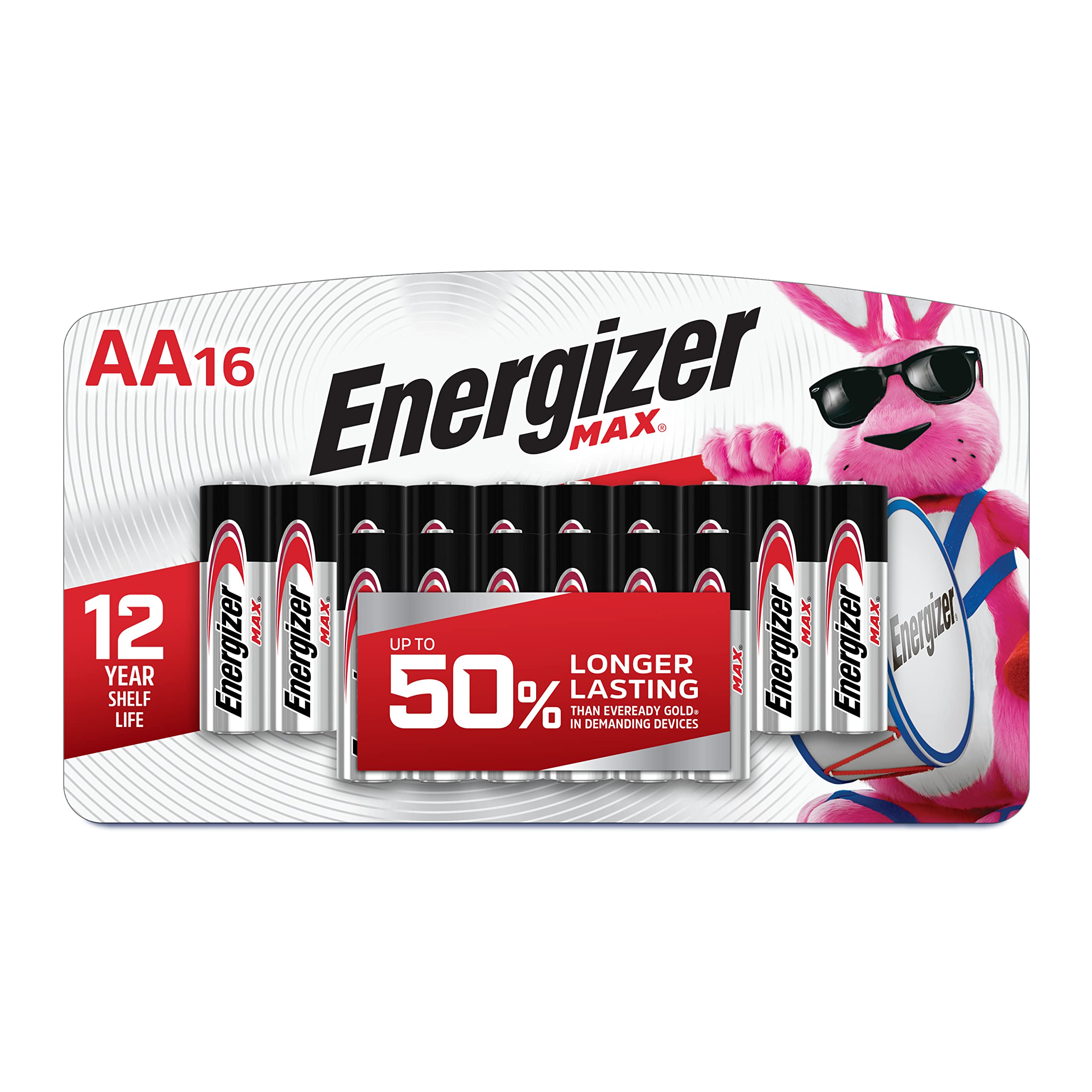 Energizer AA Batteries, Max Double A Battery Alkaline, 16 Count