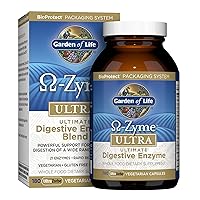 Garden of Life Vegetarian Digestive Supplement - Omega Zyme Ultra Enzyme Blend for Digestion, Bloating, Gas, and IBS, 180 Capsules