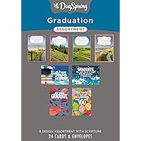 DaySpring - Congrats Graduate – Graduation – 8 Design Assortment with Scripture - 24 Bulk Boxed Cards & Envelopes (J4924)