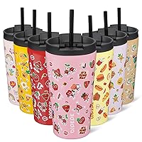 18oz Stainless Steel Insulated Tumbler With lid And Straw Travel Coffee Thermal Tumblers Cup For Women And Men,Passionate-Pink