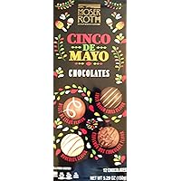 Moser Cinco De Mayo Chocolates, Roth Privat Chocolatiers, Dulce De Leche, Spicy Mango Chili, Cinnamon Hot Chocolate - Celebration Limited Edition, 12 ct - 1 Box
