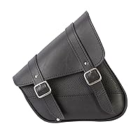 Willie & Max Black Synthetic Leather Motorcycle Swingarm Bag for Sportsters/Dual Shock Models - Nickel Buckle - Made in USA [59778-00]