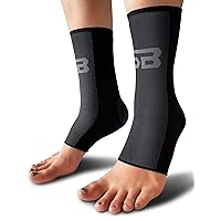 SB SOX Compression Ankle Brace (Pair) – Great Ankle Support That Stays in Place – For Sprained Ankle and Achilles Tendon Support – Perfect Ankle Sleeve for Sports, Any Use