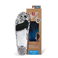 CURREX HikePro Insoles for Hiking Boots & Shoes – Shock Absorbing Inserts to Help Reduce Fatigue and Increase Performance – Anti-Slip Heel Surface for Stability – for Men & Women – High Arch, Large