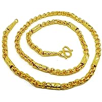 Mix Link Classic 22K 23K 24K THAI BAHT GOLD GP NECKLACE 24 inch 45 Grams Jewelry