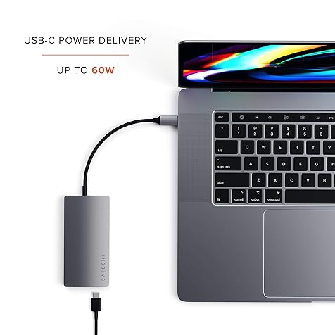 USB C Hub Multiport Adapter V2 - USB C Dongle - 4K HDMI (60Hz), 60W USB C Charging, GbE, SD/Micro Card Readers, USB 3.0 - USBC Hub for MacBook Pro/Air M1 M2 - Space Gray