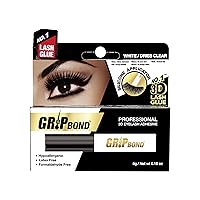 EBIN NEW YORK Grip Bond Eyelash Adhesive (Paddle Type, White/Dries Clear, 0.18 oz) | Hypoallergenic Latex Free Formaldehyde Free Lasts All Day Ideal for Sensitive Skins