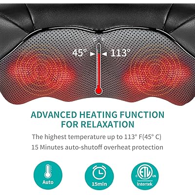 1byone Shiatsu Deep-Kneading Massager with Heat and Car Adapter