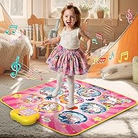 Dance Mat, Dance Game Toy Gift with 5 Game Modes & Built-in Music, Adjustable Volume, Kids Touch Sensitive Dance Music Mat Pad, Christmas & Birthday Gift for Kids Girl 3-12 Years Old
