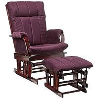 Artiva USA Wood Glider Chair and Ottoman Mircofiber Cushion Set