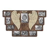 Personalized Memorial Picture Frame Collage 10 Frames Custom Engraved Text Angel Wings and Halo Multiple Color Options 18