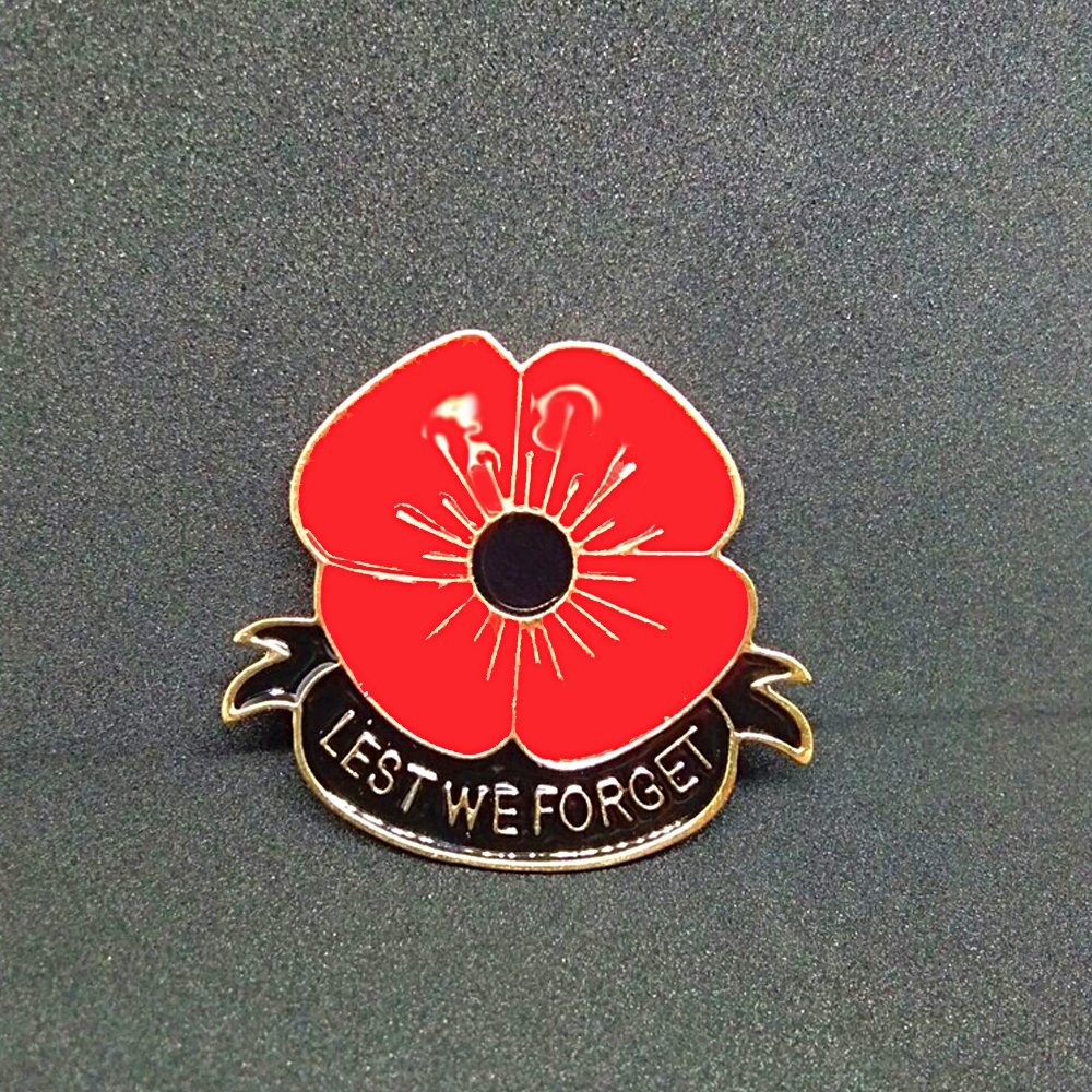 MA&SN Veterans Day Remembrance Day Memorial Day Gift Poppy Brooch Pins Lest We Forget Flower Badge Broach