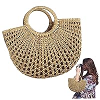 Crossbody Bags Straw Handbags for Women Straw Beach Bag Small Woven Tote Bag Summer Beach Bag for Women Beach Accessories 21x30 cm