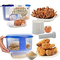 Onion Blossom Maker w The Original Better Breader Bowl- All-in-one Set Includes Blooming Onion Slicer & Mess Free Batter Breading Station for Home or On-the-Go- Durable, Reusable Meal Prep Accessory