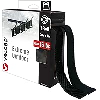 VELCRO Brand Extreme Outdoor Mounting Tape | 20Ft x 1 In, Holds 15 lbs | Strong Heavy Duty Stick on Adhesive | Mount on Brick, Concrete for Hanging, 30702