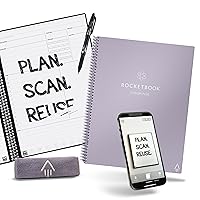 Rocketbook Smart Reusable Notebook, Fusion Plus Letter Size Spiral Notebook & Planner, Pink, (8.5