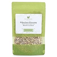 Pure and Natural Siberian Ginseng Dried Cut Root 50g (1.76oz) in Resealable Moisture Proof Pouch - Herbal Tea, No Additives, No Preservatives