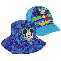 Disney Girls Toddler Sunhat, Mickey Mouse Kids Bucket Hat and Matching Boys Baseball Cap for Beach, Size 2-4