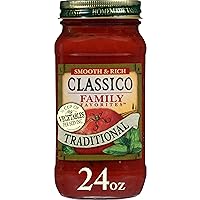 Classico Family Favorites Traditional Pasta Sauce (24 oz Jars, Pack of 8)