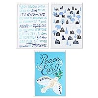 HALLMARK Good Mail Christmas Cards or Hanukkah Cards Assortment, Peace on Earth (3 Cards with Envelopes)