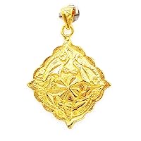 Pendant Gold Vintage Style 18k 22k 24k Thai Baht Yellow Gold Plated Jewelry Women, Costume Jewelry From Thailand