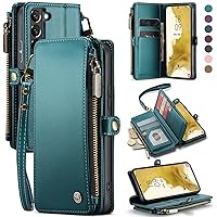 Defencase for Samsung Galaxy S22 Case, 【RFID Blocking】 for Galaxy S22 Case Wallet for Women Men with Card Holder, Fashion PU Leather Magnetic Flip Strap Phone Case for Samsung S22 6.1