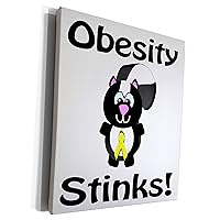 3dRose Obesity Stinks Skunk Awareness Ribbon Cause Design - Museum Grade Canvas Wrap (cw_115753_1)