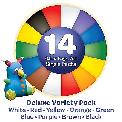 Crayola Model Magic Deluxe Variety Pack Kids Modeling Clay Alternative, Assorted Colors, (14 Pack), 7 oz