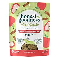 Honest to Goodness Plant Snacks Happy Feet Apple & Cinnamon Recipe Dog Treats, Enriched with Omega 3s & Postbiotics, 8oz