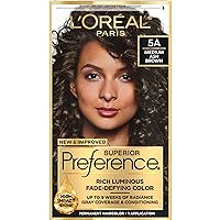 L'Oreal Paris Superior Preference Fade-Defying + Shine Permanent Hair Color, 5A Medium Ash Brown, Pack of 1, Hair Dye