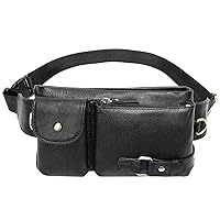 Men's Leather Fanny Pack Waist Bags Vintage Utility Belt Bag Crossbody Hip Purse