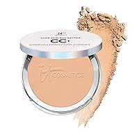 IT Cosmetics CC+ Airbrush Perfecting Powder Foundation - Buildable Full Coverage Of Pores & Dark Spots - Hydrating Face Makeup with Hydrolyzed Collagen & Niacinamide - 0.33 Oz