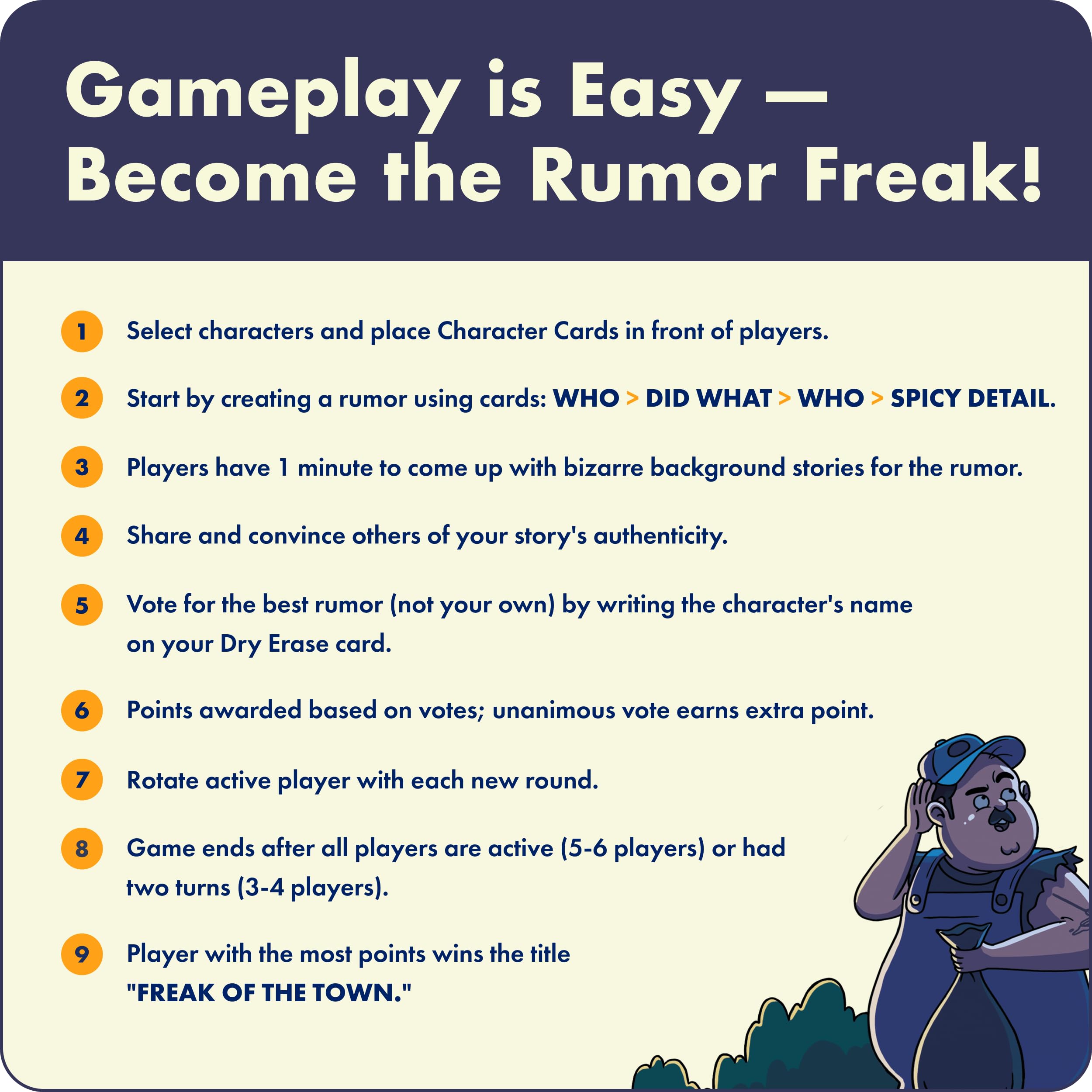 Freaky Rumors Against Reality — A Hilarious Party Games for Social Gatherings (3-6 Players), Ice Breaker Card Games for Adults & Family Game Night, Fun Board Game for Teens, Adults & Families