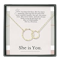 HOPE LOVE SHINE Inspirational Gifts for Women, Motivational Strength Necklace, Infertility Gift For Her, Cancer Warrior Necklace