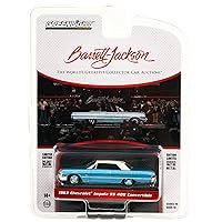 1963 Chevy Impala SS 409 Convertible Azure Aqua Blue Met. w/Cream Top (Lot #1119) Barrett-Jackson 1/64 Diecast Model Car by Greenlight 37260 B