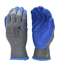 G & F Products - 3100-10 120 Pairs Large Rubber Latex Double Coated Work Gloves for Construction, gardening gloves, heavy duty Cotton Blend Blue