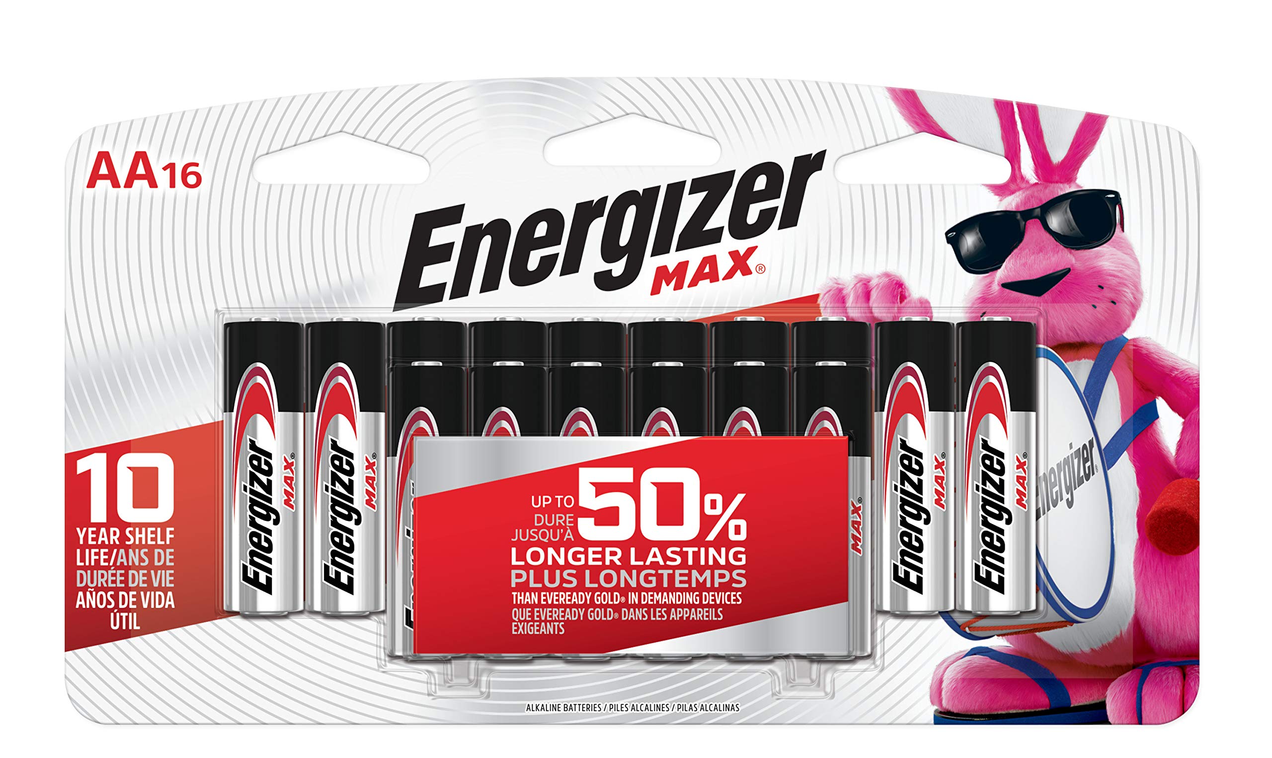 Energizer AA Batteries, Max Double A Battery Alkaline, 16 Count