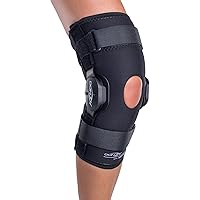 DonJoy Deluxe Hinged Knee Brace, Drytex Sleeve, Open Popliteal, Medium