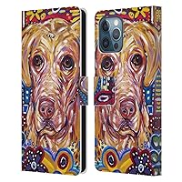 Head Case Designs Officially Licensed Mad Dog Art Gallery Yellow Dogs Leather Book Wallet Case Cover Compatible with Apple iPhone 12 Pro Max