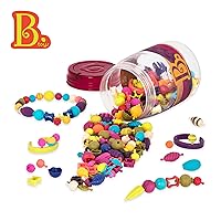 B. toys – Pop Arty! 275 Pcs- Jewlery Making Kit- Creative Pop Snap Bead Set for Kids –DIY Craft Jewelry Making Kit –Necklaces, Rings, Bracelets – 4 Years +